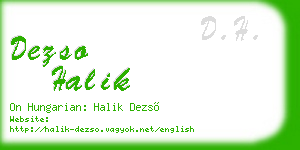 dezso halik business card